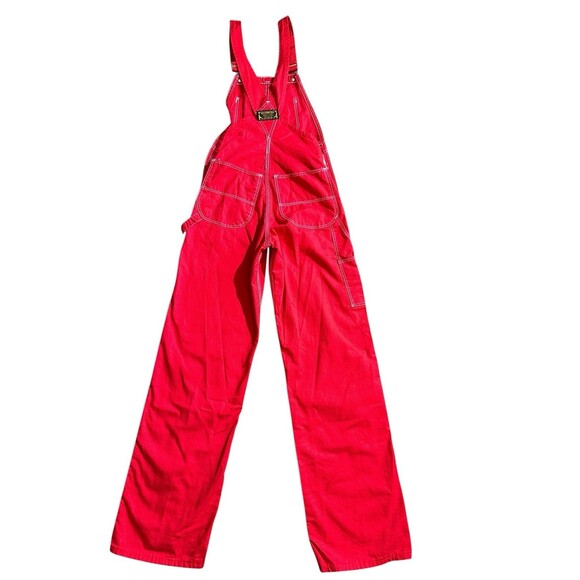 Vtg Washington Dee Cee Overalls Red 100% Cotton Adjustable Straps Unisex OS See - Picture 7 of 16